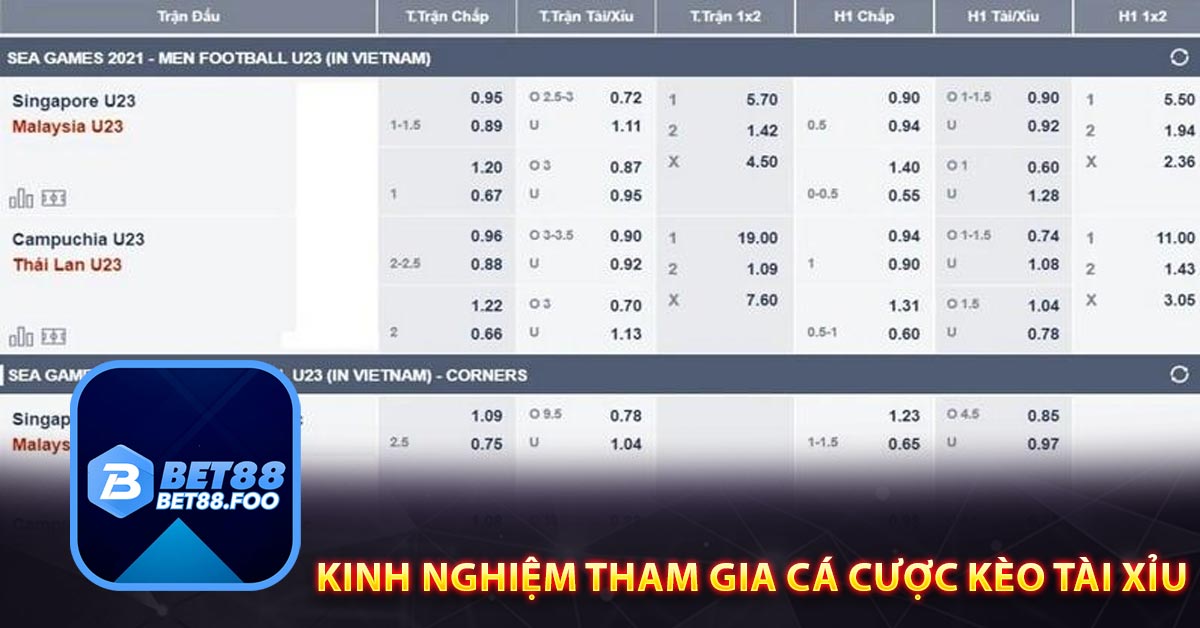 Kinh nghiệm tham gia cá cược kèo Tài Xỉu